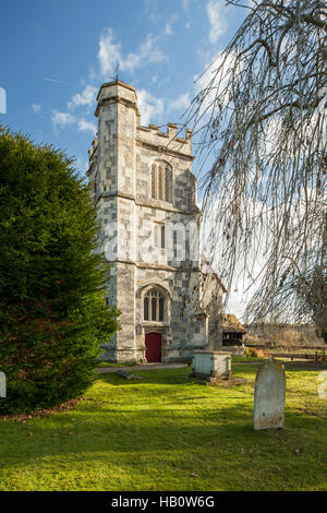 Autumn afternoon at St Peter's & St Paul's church in Soberton, Hampshire, England. Stock Photo