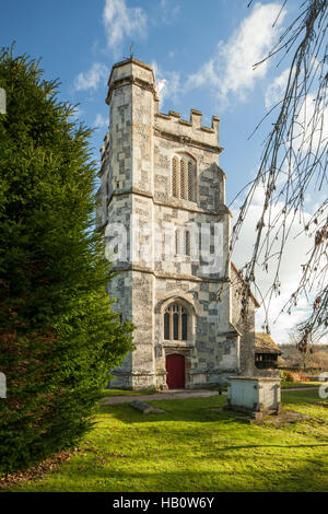 Autumn afternoon at St Peter's & St Paul's church in Soberton, Hampshire, England. Stock Photo