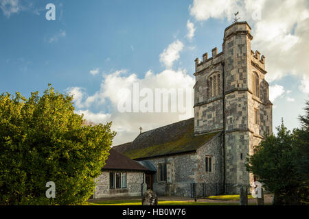 Autumn afternoon at St Peter's & St Paul's church in Soberton, Hampshire, England. Stock Photo