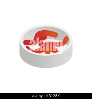 Container with earth worms isometric 3d icon Stock Vector