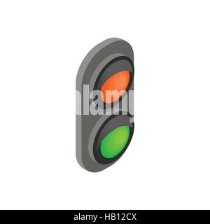 Railway traffic light isometric 3d icon Stock Vector