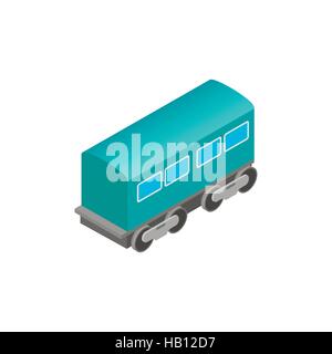 Passenger railway waggon isometric icon Stock Vector