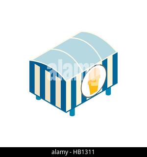 Tent with ice cream isometric 3d icon Stock Vector