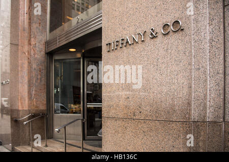 Exterior view of Tiffany & Co in midtown Manhattan New York City Stock Photo