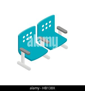Chairs waiting area isometric 3d icon Stock Vector