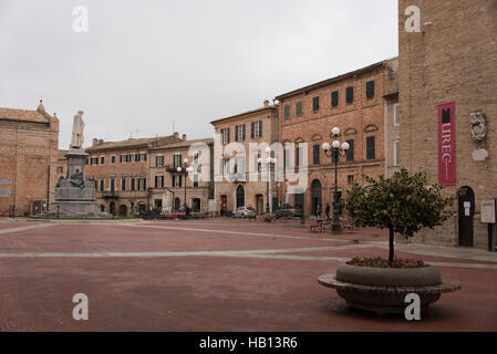 Piazza Leopardi in Recanati, Marche, Italy Stock Photo