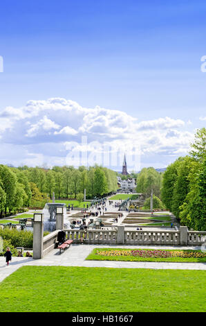 Statues in Vigeland park in Oslo vertical Stock Photo