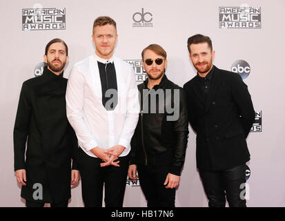 Imagine Dragons arrives for the American Music Awards at Nokia Theatre L.A. Live on November 23, 2014 in Los Angeles, California. Stock Photo