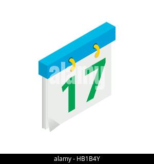Calendar with St. Patrick Day date isometric icon Stock Vector
