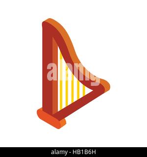 Harp isometric 3d icon Stock Vector