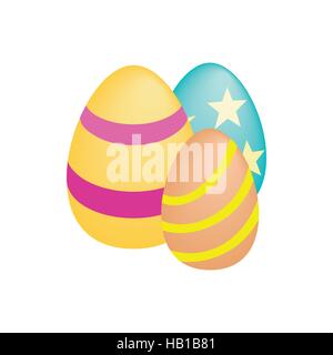 Three easter eggs isometric 3d icon Stock Vector