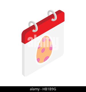 Calendar with easter date isometric 3d icon Stock Vector