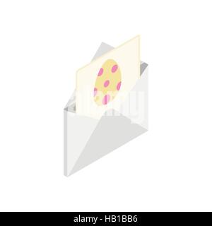 Easter card with a egg isometric 3d icon Stock Vector