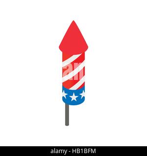 Party popper in in the American flag colors icon Stock Vector