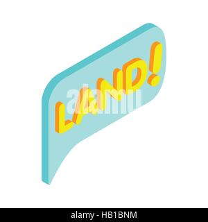 Land speech bubble isometric 3d icon Stock Vector