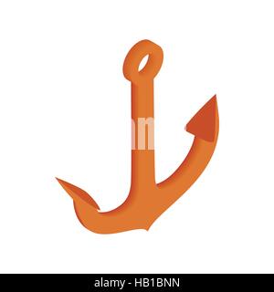 Old anchor isometric 3d icon Stock Vector