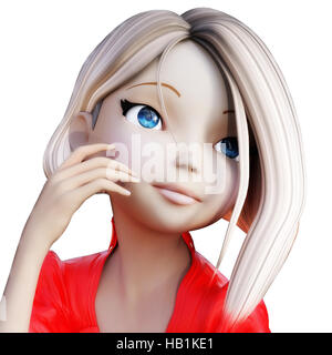 Digital 3D Illustration of a Toon Girl Stock Photo