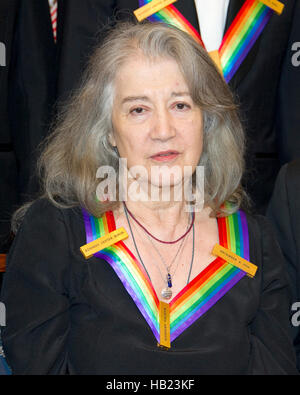 Washington DC, USA. 3rd Dec, 2016. Argentine pianist Martha Argerich, one of the five recipients of the 39th Annual Kennedy Center Honors pose for a group photo following a dinner hosted by United States Secretary of State John F. Kerry in their honor at the U.S. Department of State in Washington, DC on Saturday, December 3, 2016. The 2016 honorees are: Argentine pianist Martha Argerich; rock band the Eagles; screen and stage actor Al Pacino; gospel and blues singer Mavis Staples; and musician James Taylor. Credit:  MediaPunch Inc/Alamy Live News Stock Photo