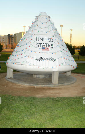 Downey, Ca. 3rd Dec, 2016. Atmosphere at the Charles Phoenix Apollo Space Capsule Holiday Lighting and Donut Exchange Party where an actual Apollo Spacecraft is lit up like a Christmas Tree at the Columbia Memorial Space Center in Downey, California on December 3, 2016. © David Edwards/Media Punch/Alamy Live News Stock Photo