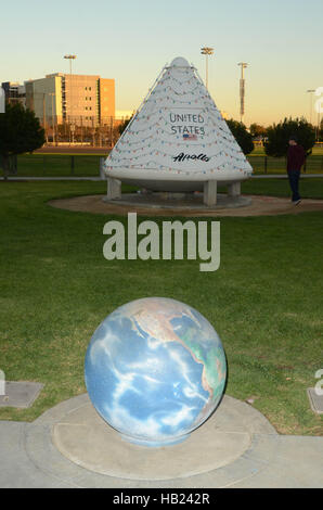 Downey, Ca. 3rd Dec, 2016. Atmosphere at the Charles Phoenix Apollo Space Capsule Holiday Lighting and Donut Exchange Party where an actual Apollo Spacecraft is lit up like a Christmas Tree at the Columbia Memorial Space Center in Downey, California on December 3, 2016. © David Edwards/Media Punch/Alamy Live News Stock Photo