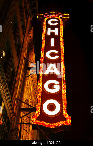 Chicago theather neon sign Stock Photo
