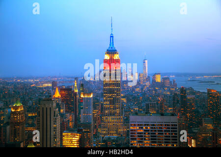 New York City aerial overview at the night time Stock Photo - Alamy