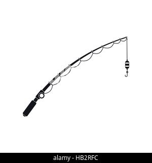 Fishing rod black simple icon Stock Vector