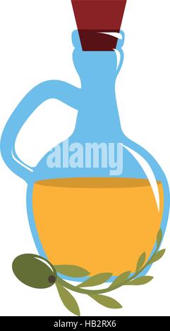 bottle of olive oil icon over white background. colorful design. vector illustration Stock Vector