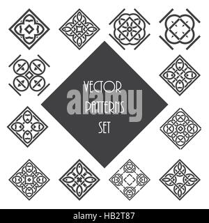 Knot ornament design set. Abstract vector pattern elements. Stock Vector