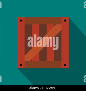 Wooden box flat icon Stock Vector