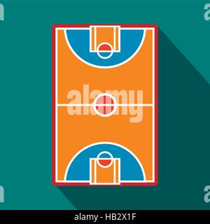 Basketball court field flat icon Stock Vector
