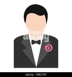 Bridegroom flat icon Stock Vector