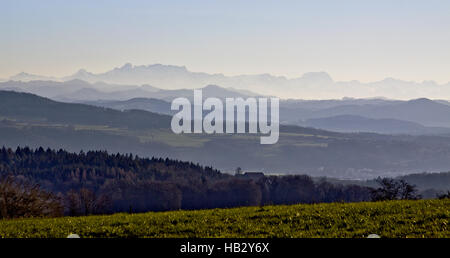 Swiss alps, Hausstock, Glärnisch and Tödi Stock Photo