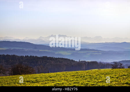 Swiss alps, Hausstock, Glärnisch and Tödi Stock Photo