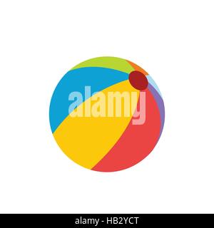 Beach ball flat icon Stock Vector