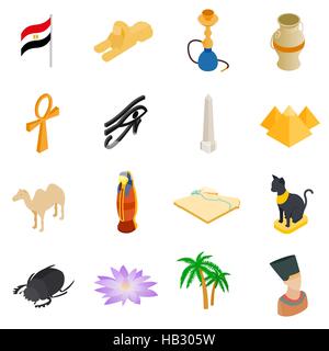 Egypt isometric 3d icons Stock Vector