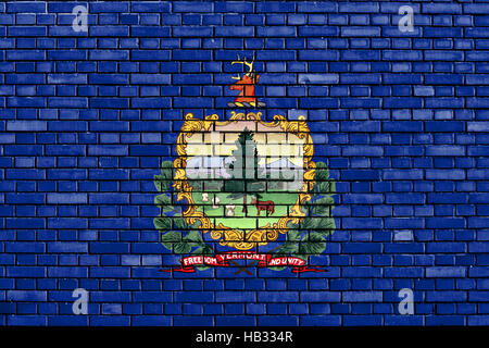 flag of Vermont painted on brick wall Stock Photo