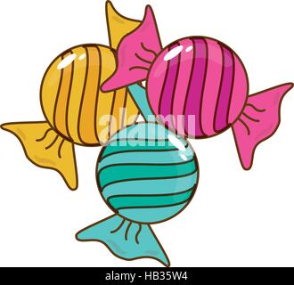 sweet candies icon over white background, line and fill style, vector ...