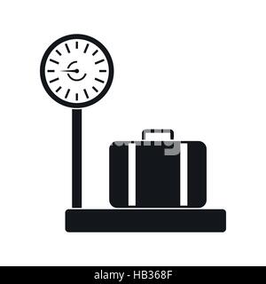 Weighing luggage icon Stock Vector