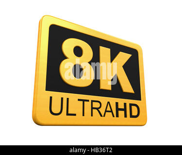 Ultra HD 8K Icon Stock Photo