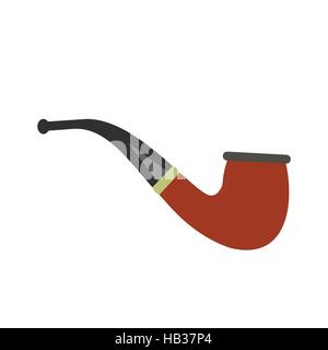 Tobacco pipe flat icon Stock Vector