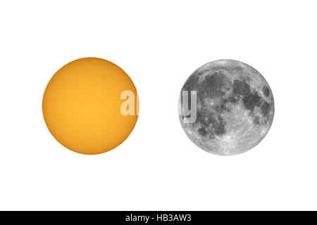 Sun with sunspots seen with telescope Stock Photo