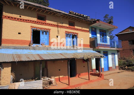 Old farmer house in Nepal Stock Photo