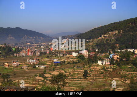 Mountain village in Nepal Stock Photo
