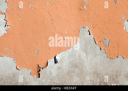peeling painted cement wall Stock Photo