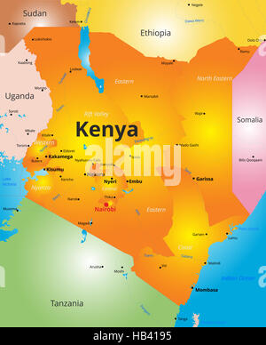 color map of Kenya country Stock Photo