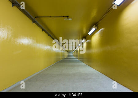 Pedestrian tunnel passing under the Creek in Dubai Stock Photo