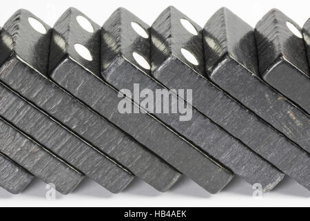 Black Domino bricks Stock Photo