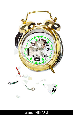 Broken alarm clock Stock Photo