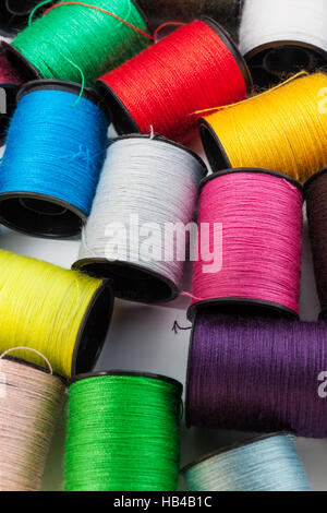 threads on spools Stock Photo